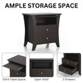 Mendolla Transitional Wood 2-Drawer Nightstand with Shelf by Furniture of America