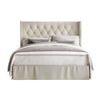 Upholstered Panel Bed with 2 Nightstand