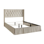 Upholstered Panel Bed with 2 Nightstand