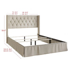Upholstered Panel Bed with 2 Nightstand