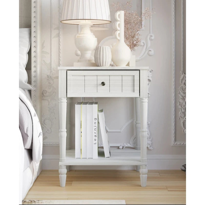 Upholstered Panel Bed with 2 Nightstand
