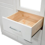 3-Door Solid Wood Wardrobe Armoire with Mirror or Panel Doors