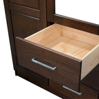 3-Door Solid Wood Wardrobe Armoire with Mirror or Panel Doors