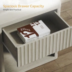 Set of 2 Nightstand with 1 Drawer and Open Storage