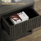 Set of 2 Nightstand with 1 Drawer and Open Storage