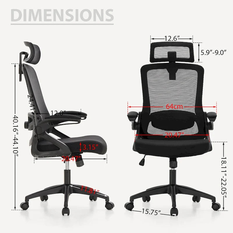 Ergonomic Mesh Office Desk Chair with High Back, 360 Swivel Executive Computer Chair