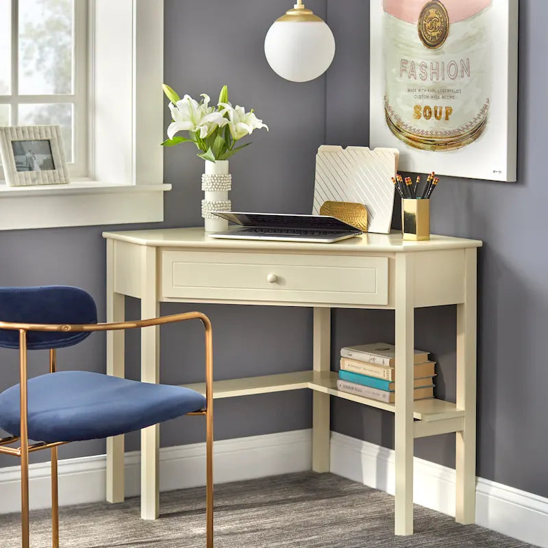 Corner Computer Desk with Drawer - Multi-Color Options