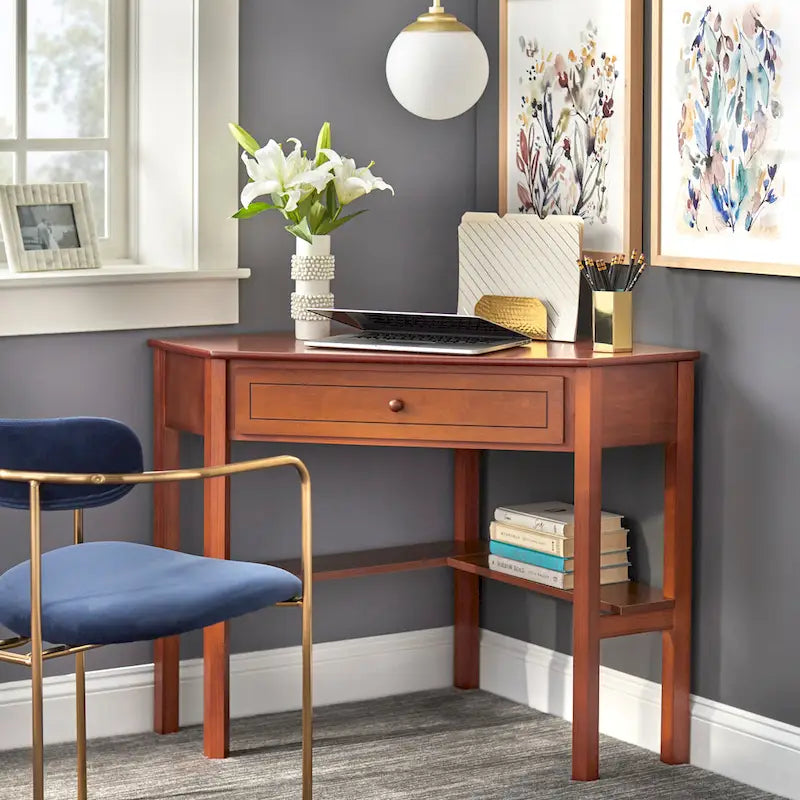 Corner Computer Desk with Drawer - Multi-Color Options