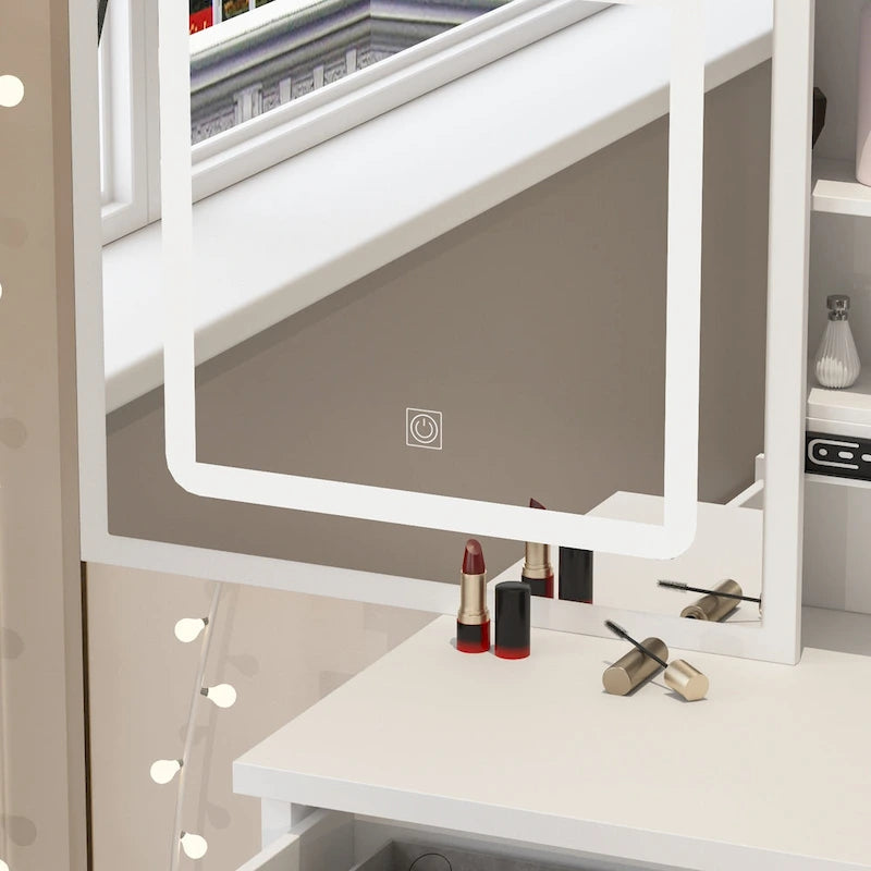 39.4 Wide Makeup Vanity Set with Stool and Mirror