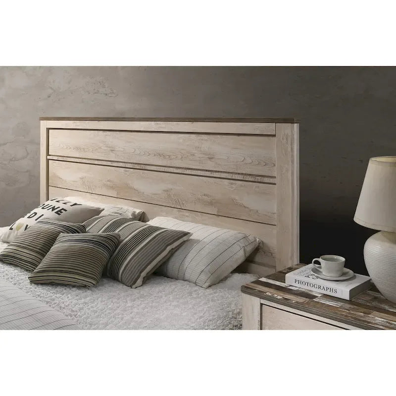 Contemporary White Wash King 6-piece Bedroom Set