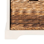 Brown Woven Storage Basket Bench - 33.5 x 16.1 x 19.9 - 34Wx16Dx20H