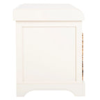 Brown Woven Storage Basket Bench - 33.5 x 16.1 x 19.9 - 34Wx16Dx20H