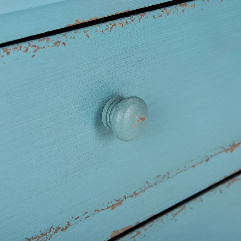 Distressed Blue 3-Drawer Storage Chest