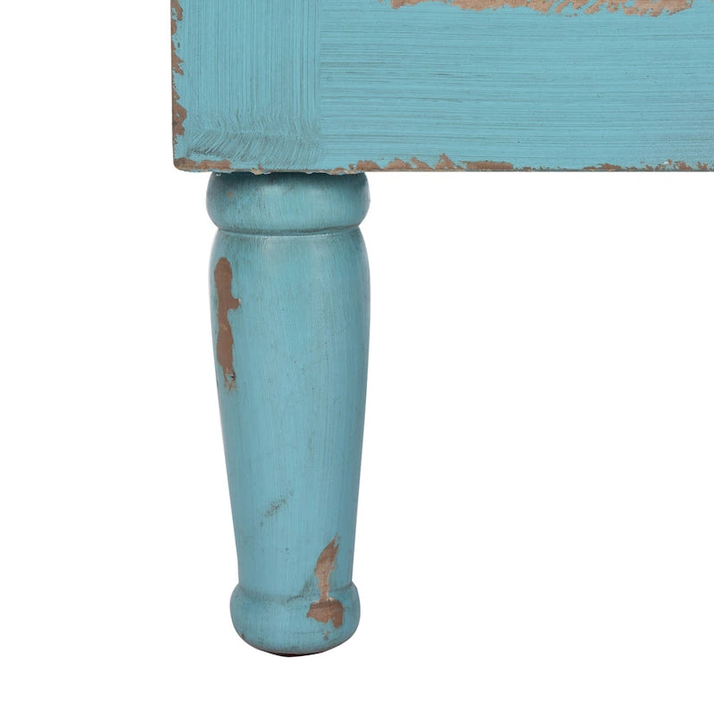 Distressed Blue 3-Drawer Storage Chest