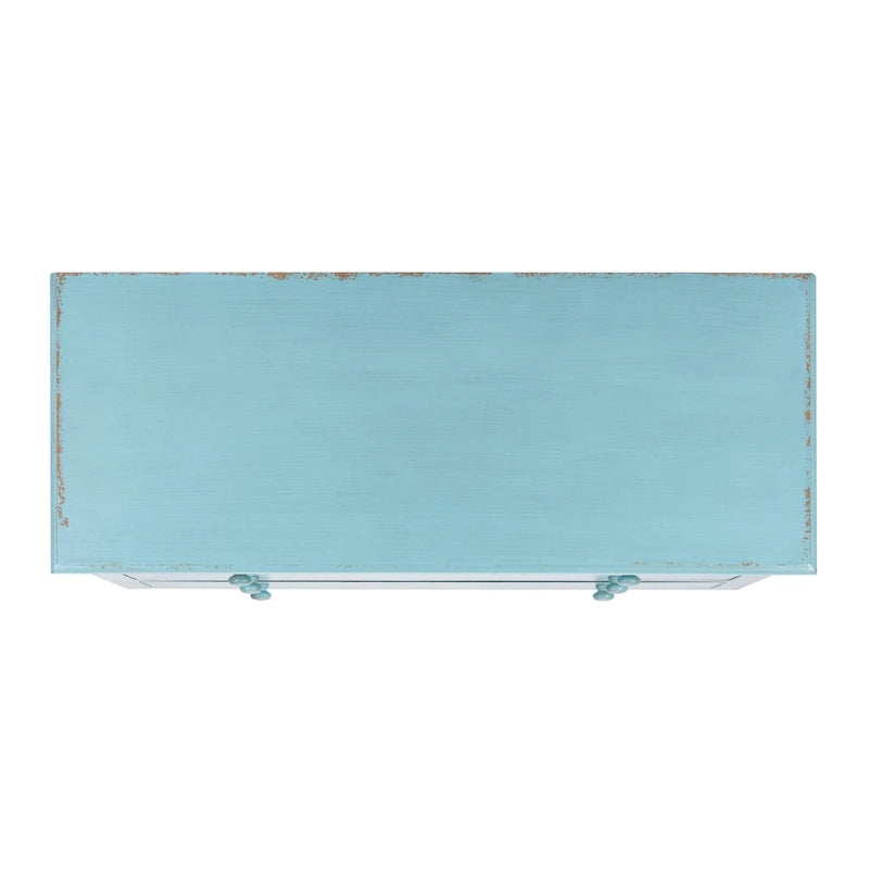 Distressed Blue 3-Drawer Storage Chest