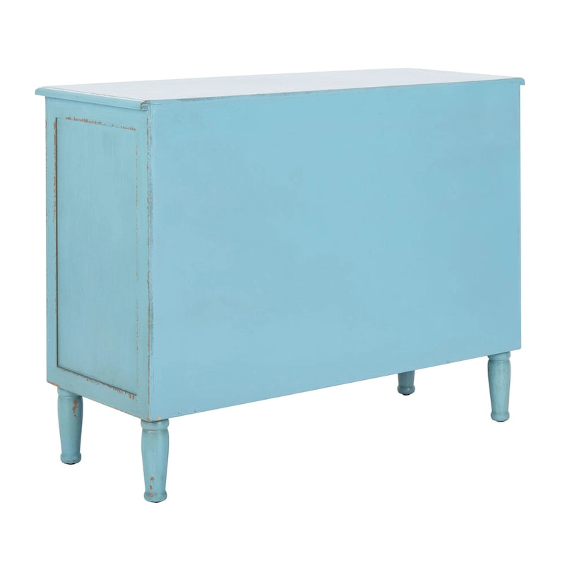 Distressed Blue 3-Drawer Storage Chest