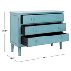 Distressed Blue 3-Drawer Storage Chest