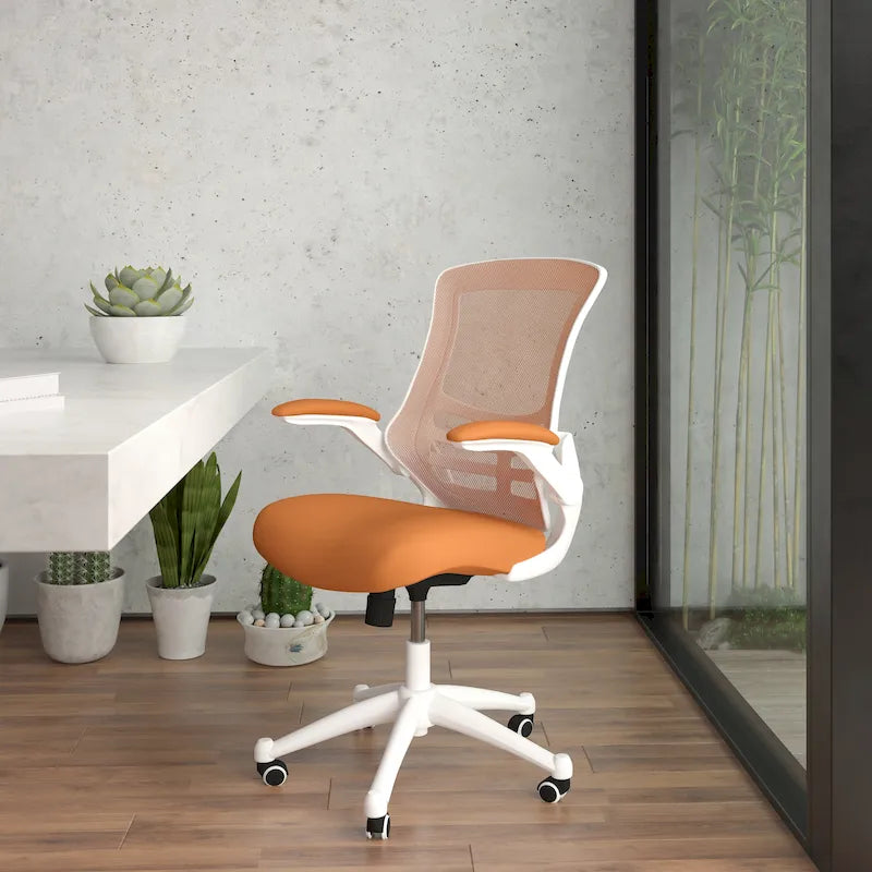 Mid-Back Mesh Swivel Ergonomic Task Office Chair with Flip-Up Arms