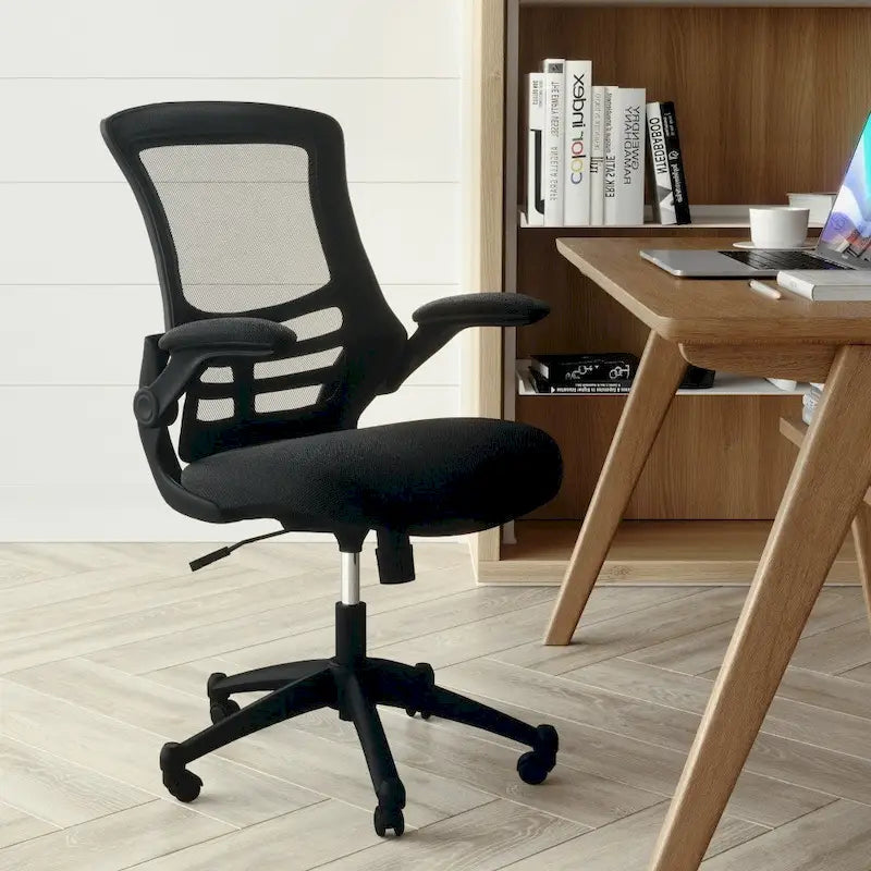 Mid-Back Mesh Swivel Ergonomic Task Office Chair with Flip-Up Arms