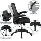 Mid-Back Mesh Swivel Ergonomic Task Office Chair with Flip-Up Arms