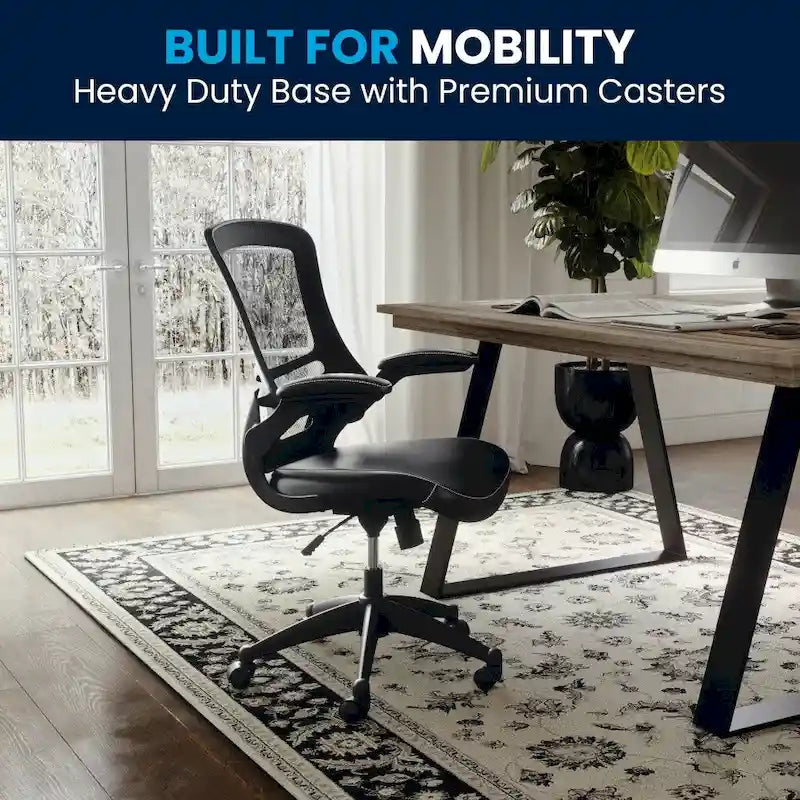 Mid-Back Mesh Swivel Ergonomic Task Office Chair with Flip-Up Arms