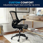 Mid-Back Mesh Swivel Ergonomic Task Office Chair with Flip-Up Arms