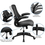Mid-Back Mesh Swivel Ergonomic Task Office Chair with Flip-Up Arms