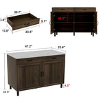 Elegant Kitchen Island - Organize and Beautify Your Space Buffet Table - 47.2X23.6X33.5