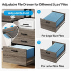 63 Computer Desk with Monitor Stand, Ergonomic Home Office Desks with Drawers File Cabinet