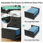 63 Computer Desk with Monitor Stand, Ergonomic Home Office Desks with Drawers File Cabinet