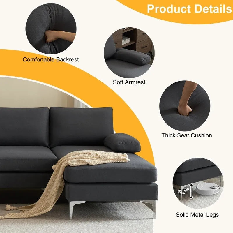 U-Shaped 4-Seat Indoor Sectional Sofa