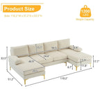 U-Shaped 4-Seat Indoor Sectional Sofa