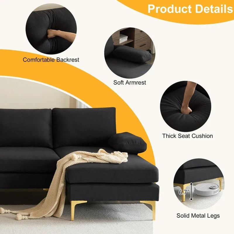 U-Shaped 4-Seat Indoor Sectional Sofa