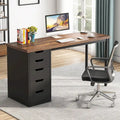 47-inch Computer Desk with 5-drawer, Wood and Metal Writing Desk for Study Living Room
