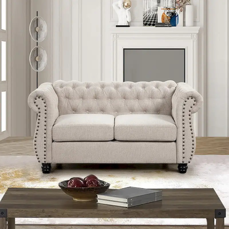 Tufted Upholstered Two-Seater Loveseat