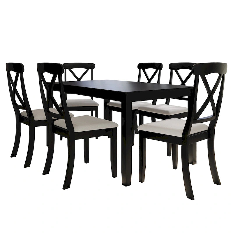 CraftPorch Farmhouse Style 7-piece Wooden Dining Set