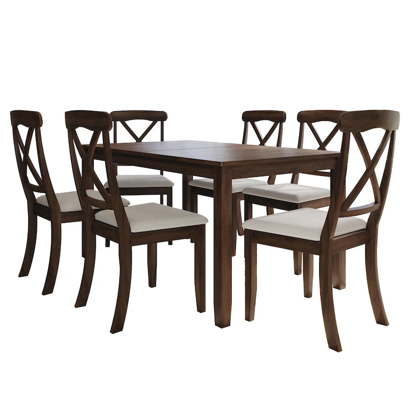 CraftPorch Farmhouse Style 7-piece Wooden Dining Set