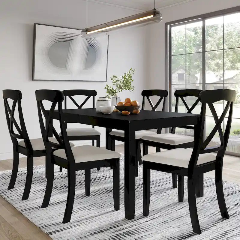 CraftPorch Farmhouse Style 7-piece Wooden Dining Set