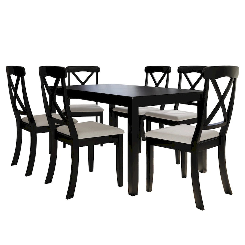 CraftPorch Farmhouse Style 7-piece Wooden Dining Set