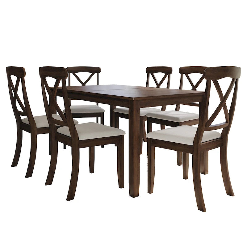 CraftPorch Farmhouse Style 7-piece Wooden Dining Set