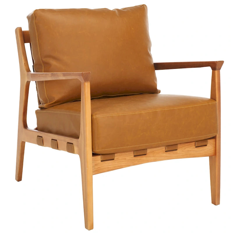 Solid Wood Accent Chair with Cushion (Fully Assembled) - 28 In. W x 33 In. D x 34 In. H - 28Wx33Dx34H