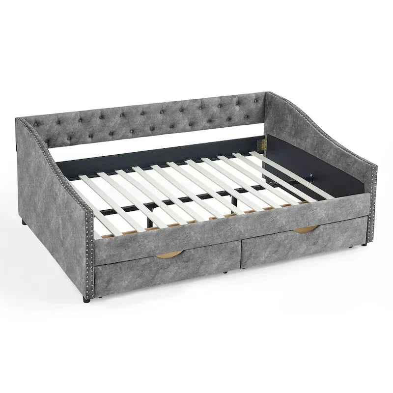 Daybed with Drawers Upholstered Tufted
