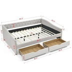 Daybed with Drawers Upholstered Tufted