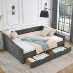 Daybed with Drawers Upholstered Tufted