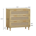 3-Drawers Rattan Storage Cabinet Rattan Drawer Dressers