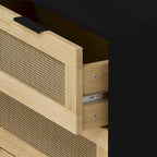 3-Drawers Rattan Storage Cabinet Rattan Drawer Dressers