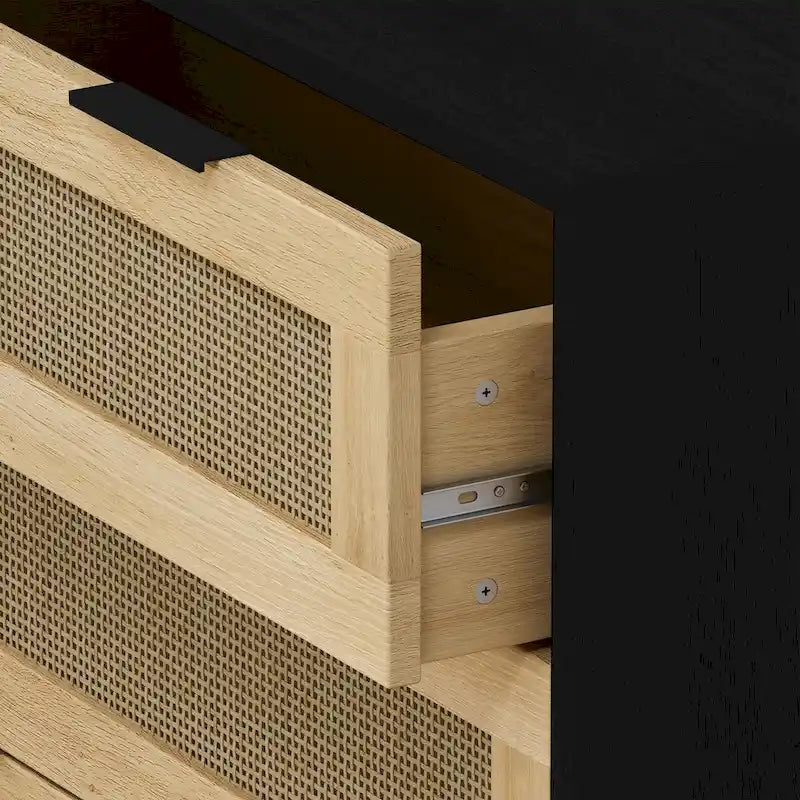 3-Drawers Rattan Storage Cabinet Rattan Drawer Dressers