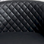 29 Wide Tufted PU Leather Swivel Barrel Chair