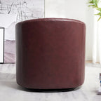 29 Wide Tufted PU Leather Swivel Barrel Chair