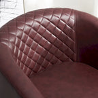 29 Wide Tufted PU Leather Swivel Barrel Chair